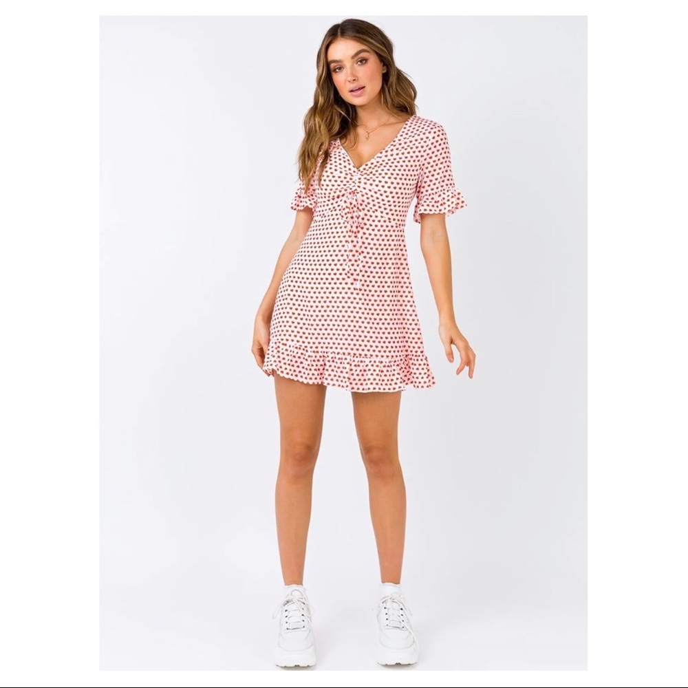 Princess Polly Mini Dress White/Red Hearts…